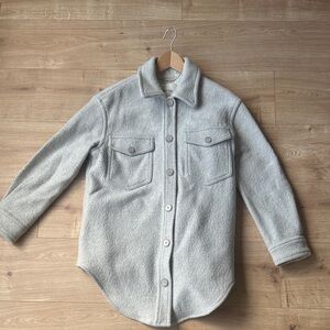 Wilfred Free Light Gray Merino Wool Shacket